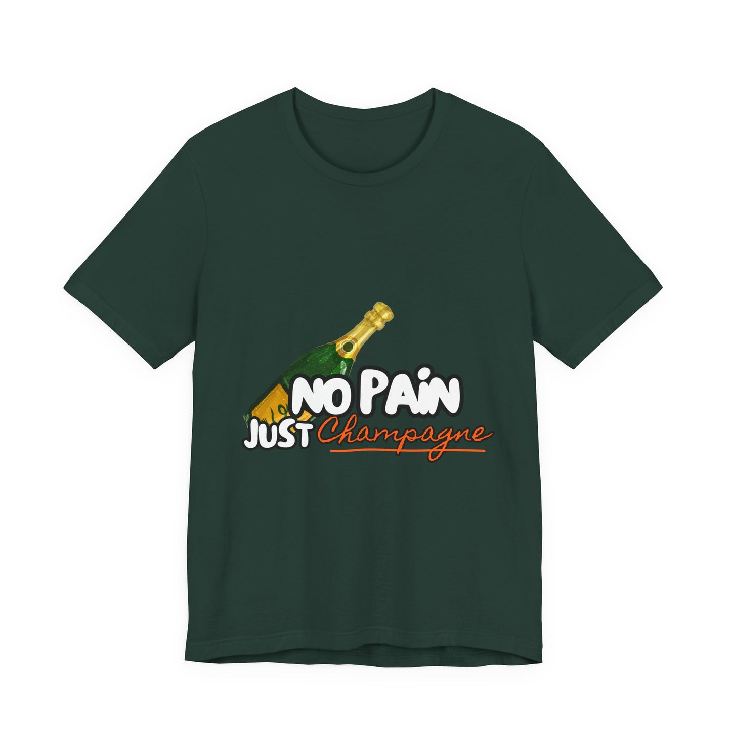 No Pain Just Champagne Tee, Unisex Jersey Tee, Relaxed Shirt for Celebrations, Gift for Friends, Party Wear, Fun Casual Outfit