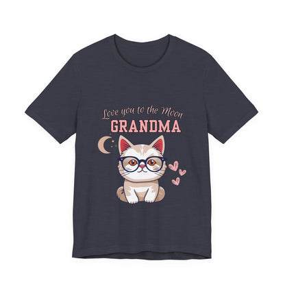 Love You to the Moon Grandma Cat Tee, Cute Cat Shirt, Gift for Grandma, Birthday Tee, Grandparent Gift, Funny Cat T-Shirt