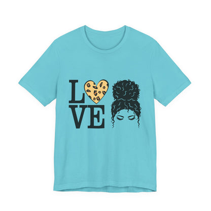 Love Print Girl Tee, Cute Gift for Dates, Casual Everyday Wear, Valentine's Day Top, Unique Fashion Statement for Ladies