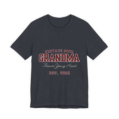 Vintage Soul Grandma Tee - Forever Young Heart, Birthday Gift, Family Reunion, Mothers Day Gift, Cute Grandma Shirt