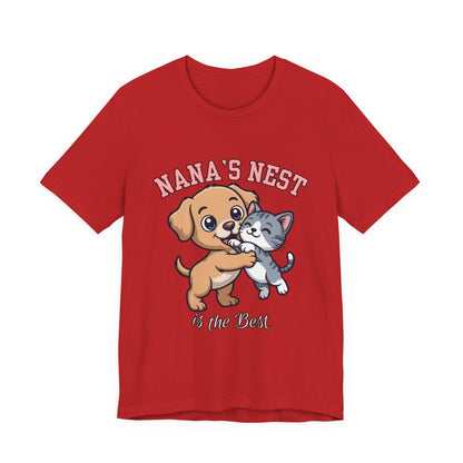 Nana's Nest Pets Unisex Tee, Cute Pet Lover T-Shirt, Gift for Dog and Cat Lovers, Family Reunion Shirt, Birthday Gift Idea