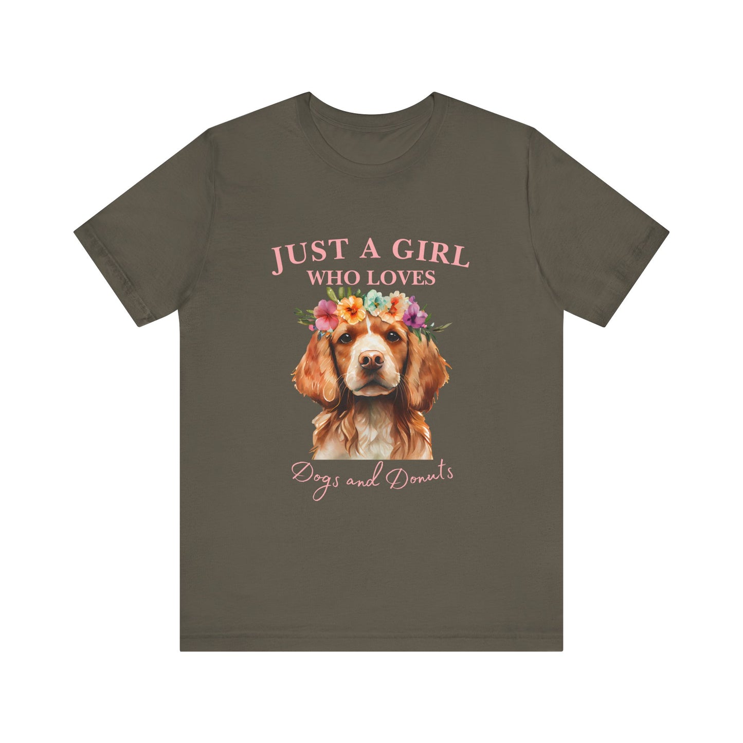 Just a Girl Who Loves Dogs and Donuts Tee, Cute Pet Lover Shirt, Animal Lover Gift, Dog Mom Apparel, Fun Casual Wear