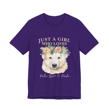 Just a Girl Who Loves Polar Bears Tee, Cute Animal Lover Gift, Nature Tee, Casual Wear, Eco-friendly Shirt, Pet Lover Apparel