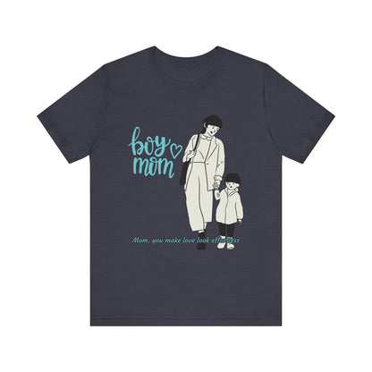 Boy Mom Short Sleeve Tee - Perfect Gifts for Mothers, Cute Family Outfits, Mom's Night Out, Mother's Day Apparel, Casual Everyday Wear