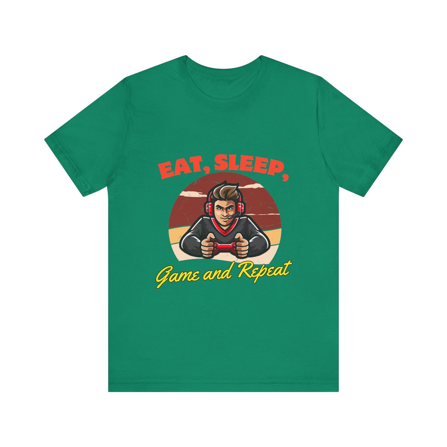 Gamer Lifestyle Tee - Eat, Sleep, Game & Repeat, Perfect for Gamers, Birthday Gift, Casual Wear, Gamer Apparel, Gaming Merchandise