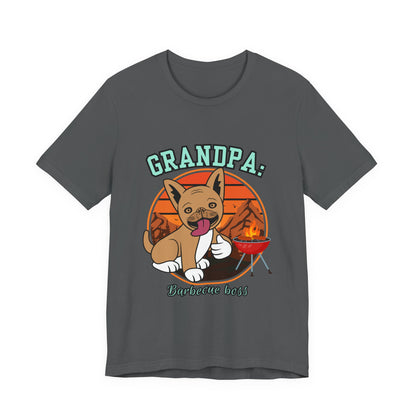 Funny Grandpa Barbecue Tee, Unisex Short Sleeve T-Shirt for Grill Masters, Gift for Father's Day, Dog Lovers, BBQ Parties, Casual Wear