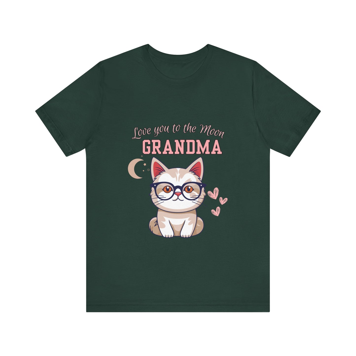 Love You to the Moon Grandma Cat Tee, Cute Cat Shirt, Gift for Grandma, Birthday Tee, Grandparent Gift, Funny Cat T-Shirt