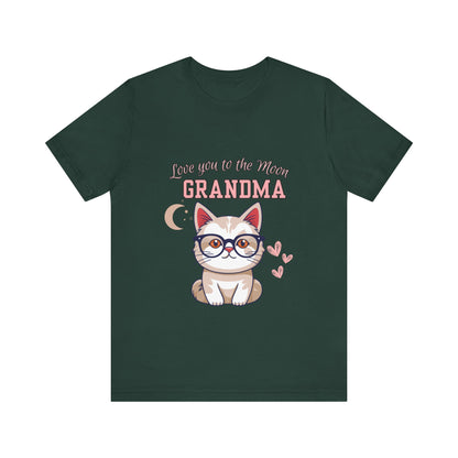 Love You to the Moon Grandma Cat Tee, Cute Cat Shirt, Gift for Grandma, Birthday Tee, Grandparent Gift, Funny Cat T-Shirt