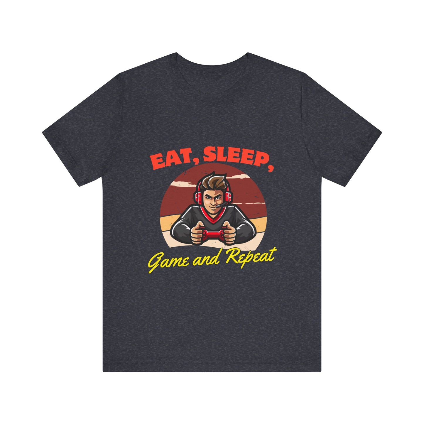 Gamer Lifestyle Tee - Eat, Sleep, Game & Repeat, Perfect for Gamers, Birthday Gift, Casual Wear, Gamer Apparel, Gaming Merchandise