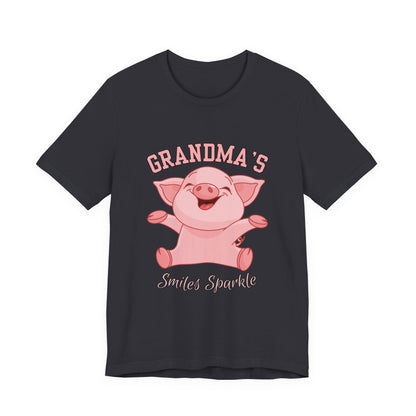 Grandma's Smiles Short Sleeve Tee, Cute Gift for Grandma, Family Gathering Shirt, Birthday Gift, Casual Wear, Fun Tee