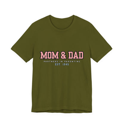 Mom & Dad Partner in Parenting Tee, Family Matching Tee, Parent T-Shirt, Gift for New Parents, Cute Family Shirt, Unisex Graphic Tee