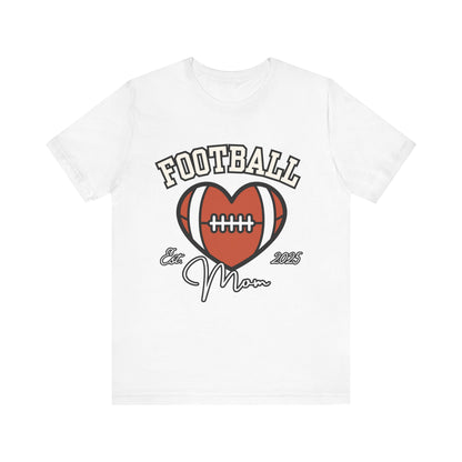 Football Heart Mom Tee, Gift for Sports Moms, Unisex Football Shirt, Casual Daywear, Game Day Outfit, Football Fan Gift