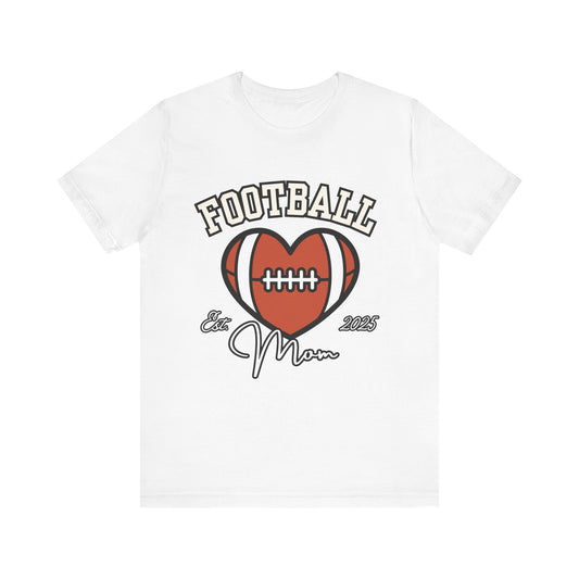 Football Heart Mom Tee, Gift for Sports Moms, Unisex Football Shirt, Casual Daywear, Game Day Outfit, Football Fan Gift