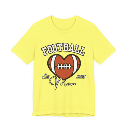 Football Heart Mom Tee, Gift for Sports Moms, Unisex Football Shirt, Casual Daywear, Game Day Outfit, Football Fan Gift