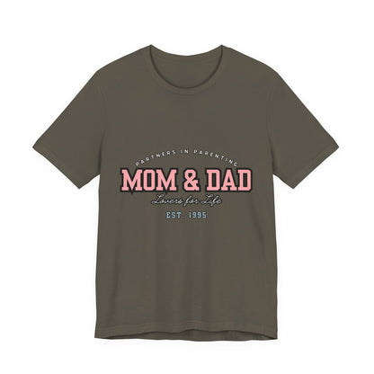 Mom & Dad Unisex Jersey Tee - Perfect for Parenting, Family Gifts, Holidays, Fun, Casual Wear