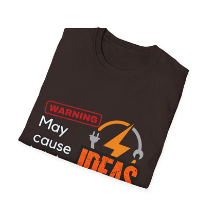 Electrian Warning T-Shirt - May Cause Bright Ideas, Funny Tee, Gift for Creatives, Unisex Apparel, Ideal for Birthdays