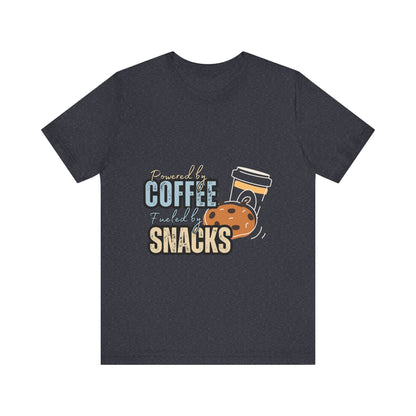Coffee & Snacks Unisex Tee | Fun Graphic Shirt | Perfect for Coffee Lovers | Kitchen Gift | Foodie Apparel