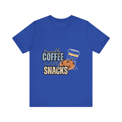 Coffee & Snacks Unisex Tee | Fun Graphic Shirt | Perfect for Coffee Lovers | Kitchen Gift | Foodie Apparel