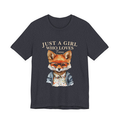 Cute Fox Graphic Tee for Animal Lovers, Fun Gift for Girls, Nature Lover Shirt, Animal Themed Apparel, Perfect for Casual Outings