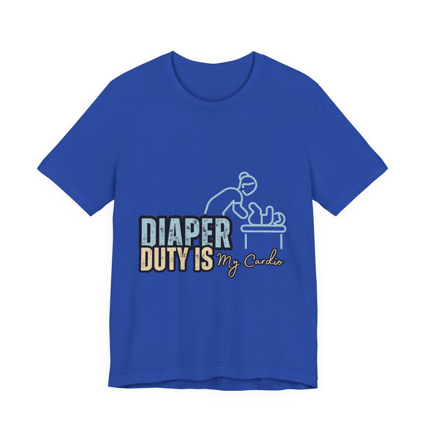 Diaper Duty Is My Cardio Tee, Funny Parent T-Shirt, Baby Shower Gift, Dad Humor Shirt, New Mom Gift, Unisex Short Sleeve Tee