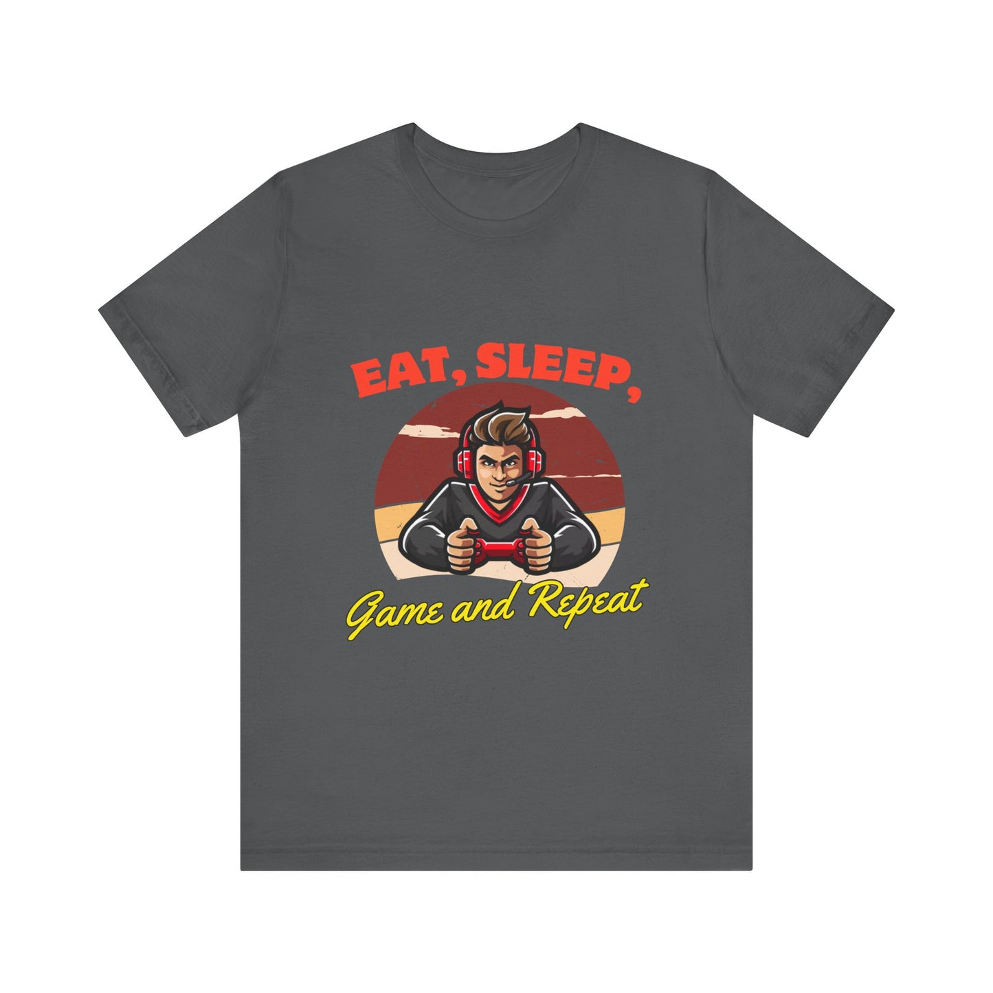 Gamer Lifestyle Tee - Eat, Sleep, Game & Repeat, Perfect for Gamers, Birthday Gift, Casual Wear, Gamer Apparel, Gaming Merchandise