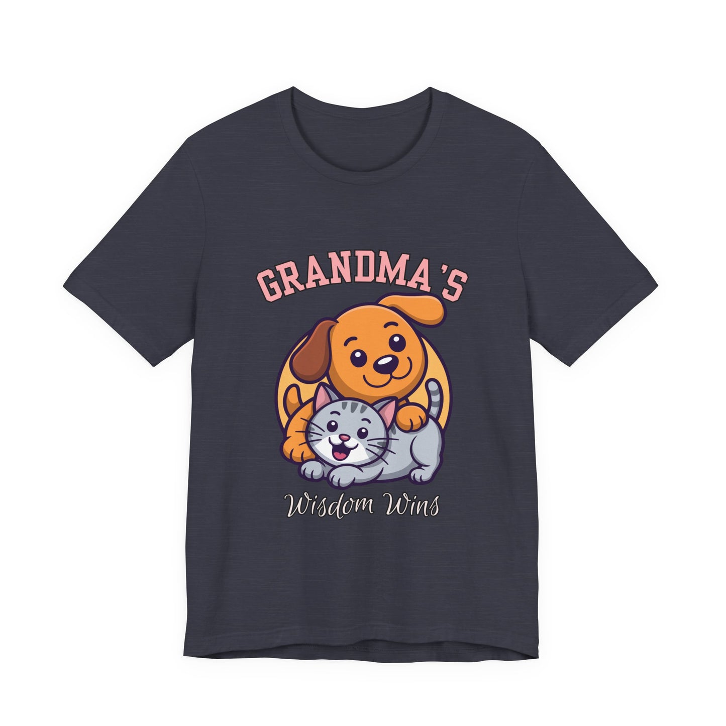 Grandma's Pet Love Tee - Cute Cat and Dog Design, Perfect Gift for Grandparents, Animal Lovers, Birthday, Family Gatherings, Casual Wear