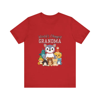 World's Okayest Grandma Tee, Cute Grandma Shirt, Animal Lover Gift, Funny Gift for Grandparents, Mother's Day Gift