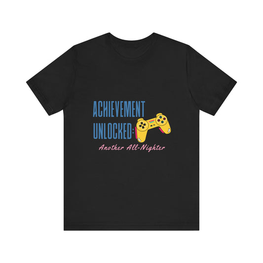 Achievement Unlocked Gamer Tee, Unisex Jersey T-Shirt for Gamers, Perfect for Gaming Nights, Birthday Gift, Casual Wear
