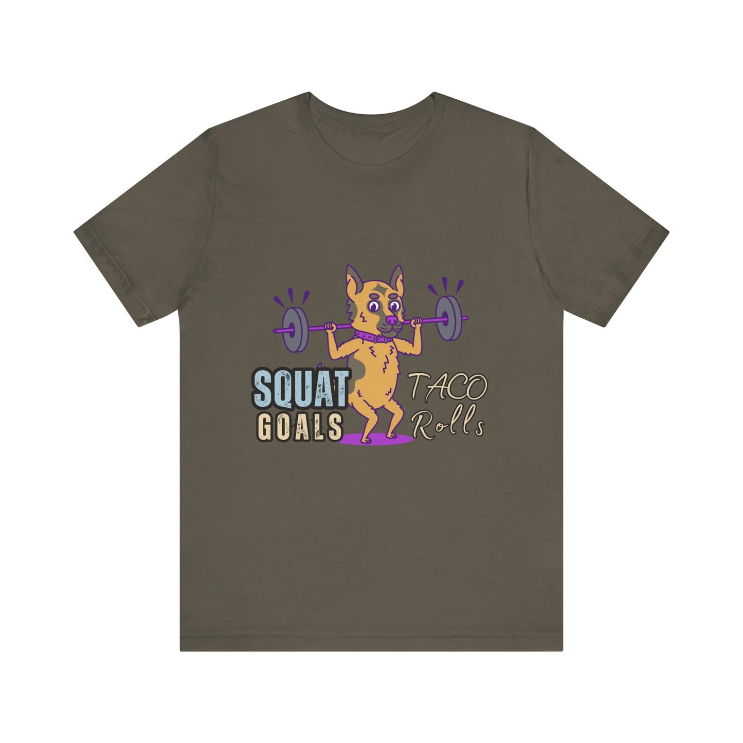 Funny Fitness T-Shirt | Squat Goals Taco Rolls Tee | Gym Humor Shirt, Workout Gift, Unisex Activewear, Fitness Motivation