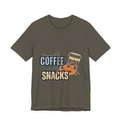 Coffee & Snacks Unisex Tee | Fun Graphic Shirt | Perfect for Coffee Lovers | Kitchen Gift | Foodie Apparel