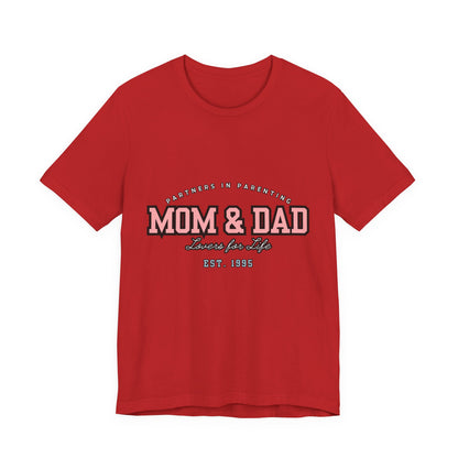 Mom & Dad Unisex Jersey Tee - Perfect for Parenting, Family Gifts, Holidays, Fun, Casual Wear