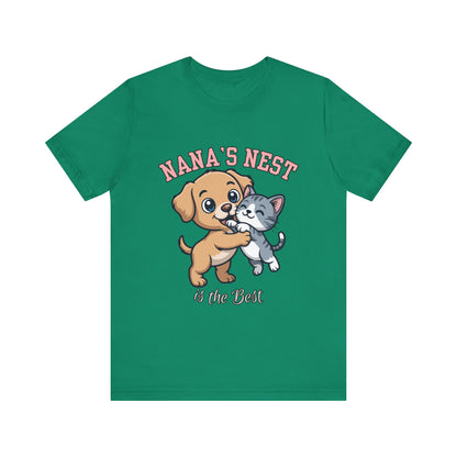 Nana's Nest Pets Unisex Tee, Cute Pet Lover T-Shirt, Gift for Dog and Cat Lovers, Family Reunion Shirt, Birthday Gift Idea