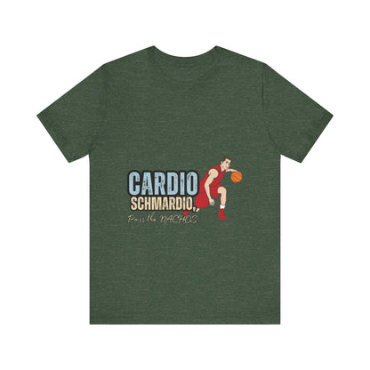Funny Basketball Tee: "Cardio Schmardio!" Play the Nachos, Unisex Jersey Short Sleeve T-Shirt, Sports Enthusiast Gift, Gym Humor Shirt