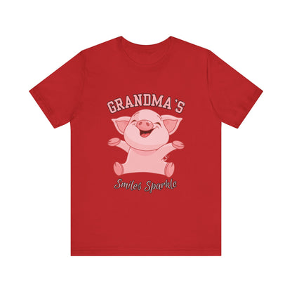 Grandma's Smiles Short Sleeve Tee, Cute Gift for Grandma, Family Gathering Shirt, Birthday Gift, Casual Wear, Fun Tee