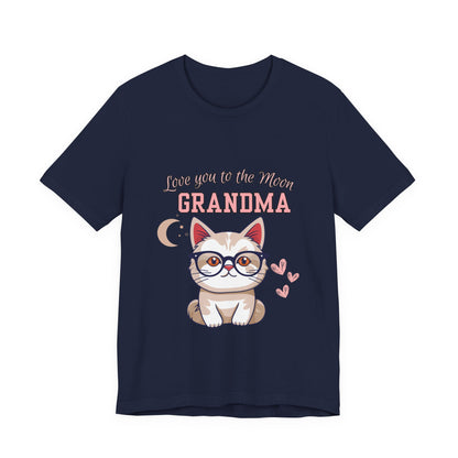 Love You to the Moon Grandma Cat Tee, Cute Cat Shirt, Gift for Grandma, Birthday Tee, Grandparent Gift, Funny Cat T-Shirt