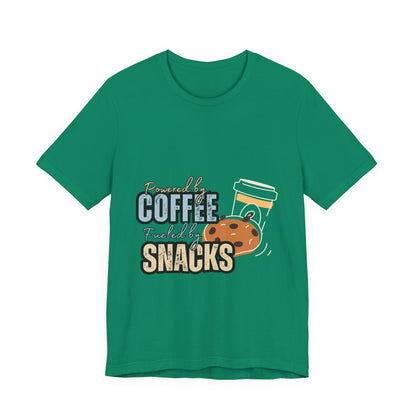Coffee & Snacks Unisex Tee | Fun Graphic Shirt | Perfect for Coffee Lovers | Kitchen Gift | Foodie Apparel