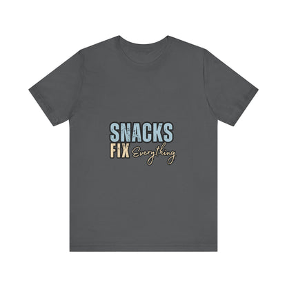 Funny Snack-Themed Unisex Tee, Ideal Gift for Food Lovers, Perfect for Casual Wear, Parties, or Movie Nights