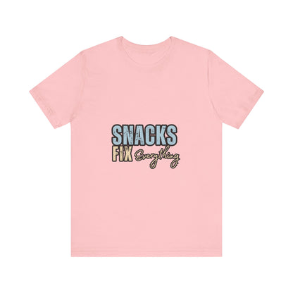 Funny Snack-Themed Unisex Tee, Ideal Gift for Food Lovers, Perfect for Casual Wear, Parties, or Movie Nights