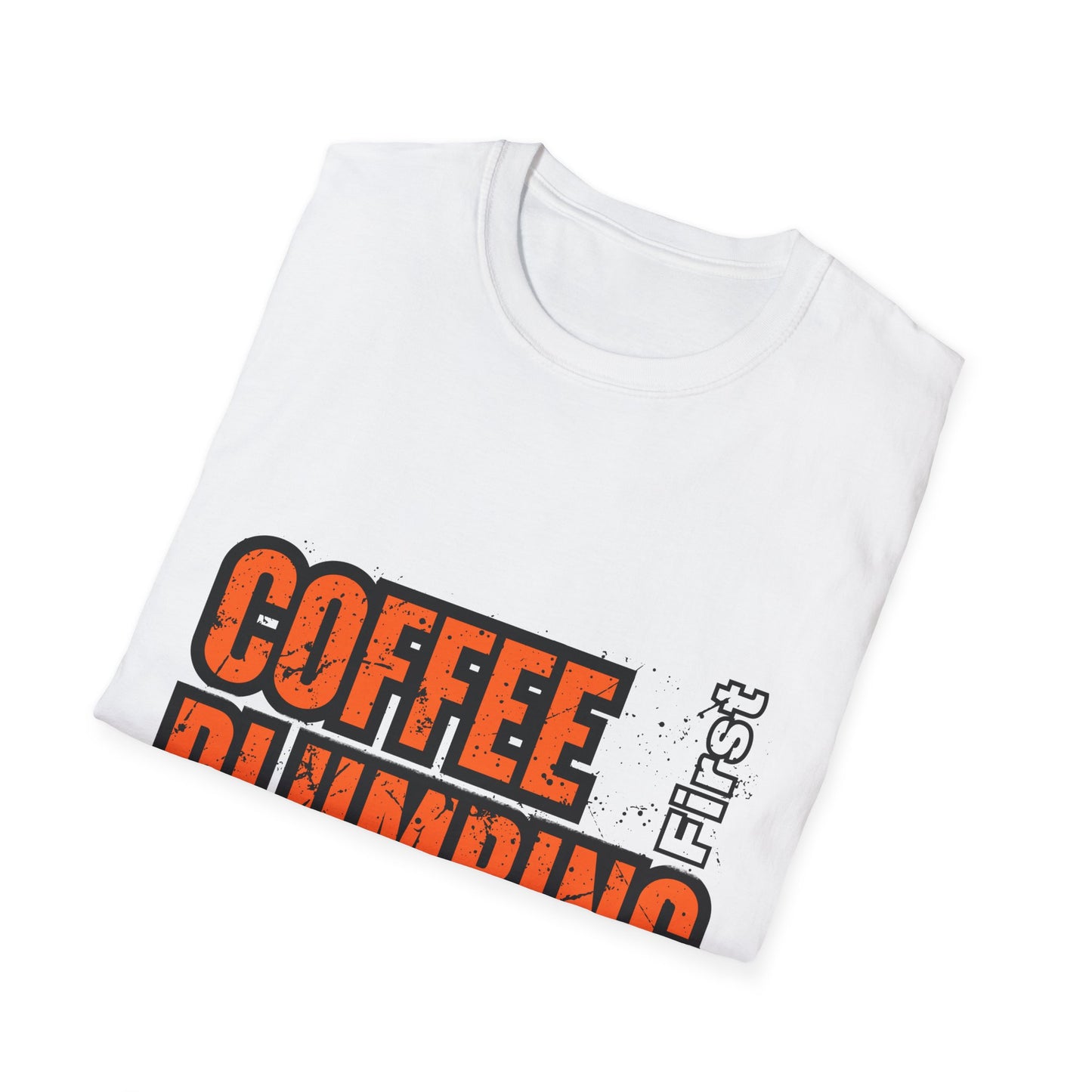 Coffee Plumbing Unisex Softstyle T-Shirt, Funny Coffee Lover Gift, DIY Plumbing Humor Tee, Casual Wear, Everyday Comfort