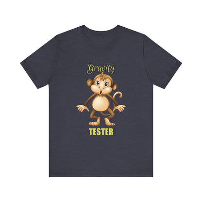 Gravity Tester Monkey Unisex Tee, Fun Animal T-Shirt, Kids Gift, Birthday Tee, Nature Lover Shirt