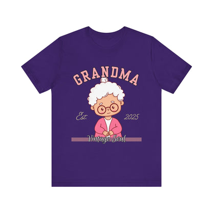 Vintage Grandma Unisex Tee - Perfect for Grandparents Day, Birthday Gift, Family Reunion Shirt, Cute Cartoon Design, Fun Casual Wear