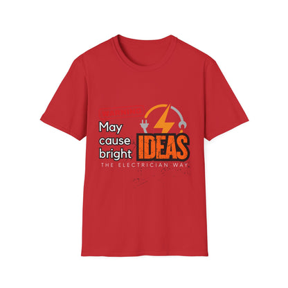 Electrian Warning T-Shirt - May Cause Bright Ideas, Funny Tee, Gift for Creatives, Unisex Apparel, Ideal for Birthdays