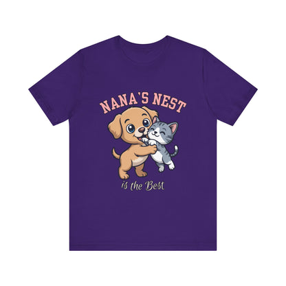 Nana's Nest Pets Unisex Tee, Cute Pet Lover T-Shirt, Gift for Dog and Cat Lovers, Family Reunion Shirt, Birthday Gift Idea