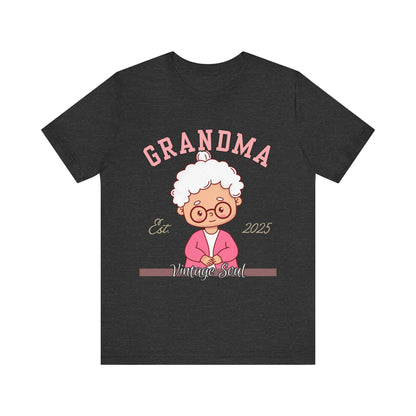 Vintage Grandma Unisex Tee - Perfect for Grandparents Day, Birthday Gift, Family Reunion Shirt, Cute Cartoon Design, Fun Casual Wear