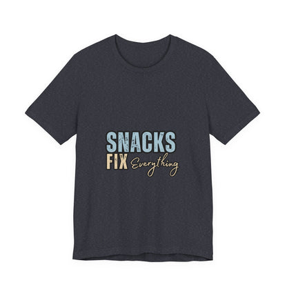 Funny Snack-Themed Unisex Tee, Ideal Gift for Food Lovers, Perfect for Casual Wear, Parties, or Movie Nights