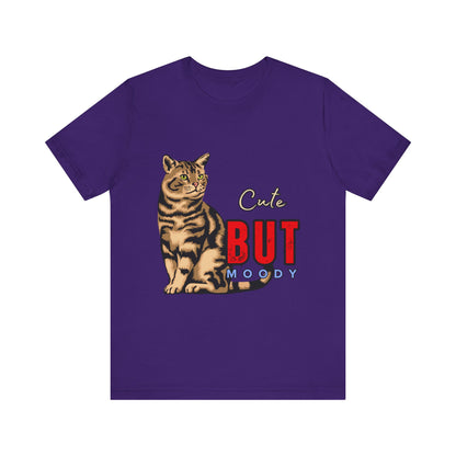 Cute But Moody Cat Tee - Unisex Jersey T-Shirt for Cat Lovers, Funny Pet Shirt, Gift for Cat Owners, Birthday or Holiday Apparel, [...]