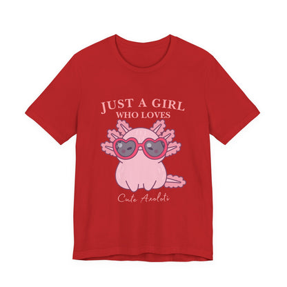 Cute Axolotl Tee for Girls, Just a Girl Who Loves, Unisex Jersey T-Shirt, Animal Lover Gift, Casual Summer Shirt, Adorable Graphic [...]