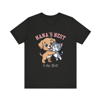 Nana's Nest Pets Unisex Tee, Cute Pet Lover T-Shirt, Gift for Dog and Cat Lovers, Family Reunion Shirt, Birthday Gift Idea