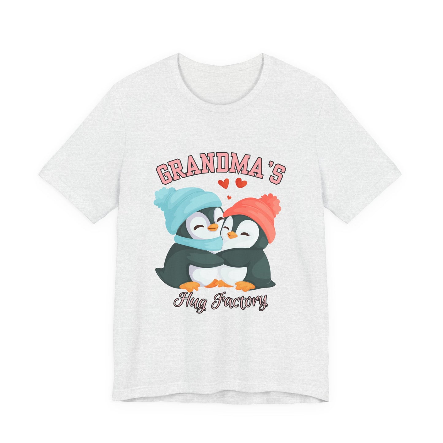 Grandma's Hug Factory T-Shirt, Cute Penguin Tee, Gift for Grandma, Family Reunion Shirt, Mother's Day Gift, Cozy Casual Wear