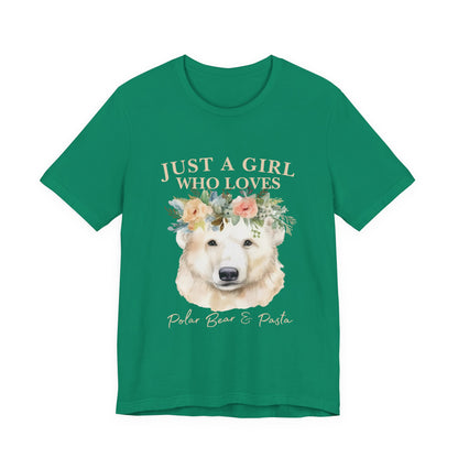 Just a Girl Who Loves Polar Bears Tee, Cute Animal Lover Gift, Nature Tee, Casual Wear, Eco-friendly Shirt, Pet Lover Apparel